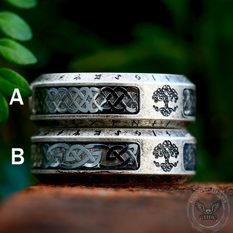 Tree of Life Knot Stainless Steel Viking Band Ring