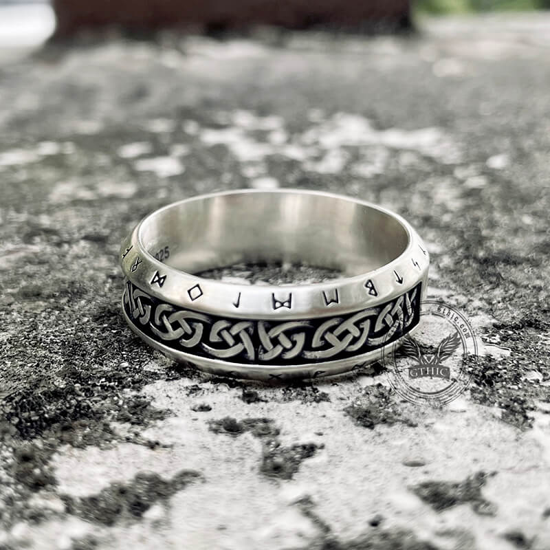 Tree of Life Knot Sterling Silver Viking Band Ring
