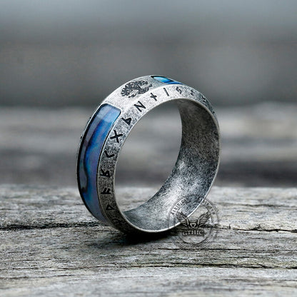 Tree of Life Stainless Steel Shell Viking Ring