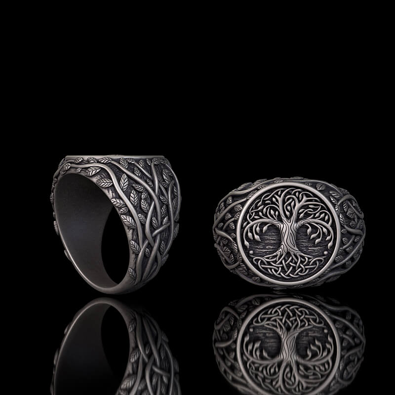 Tree of Life Yggdrasil Sterling Silver Viking Ring