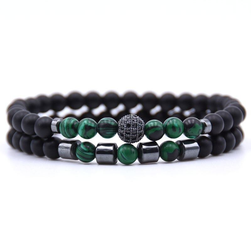 Natural Stone Beads Bracelet 2pcs/set / Paired Bracelets for and