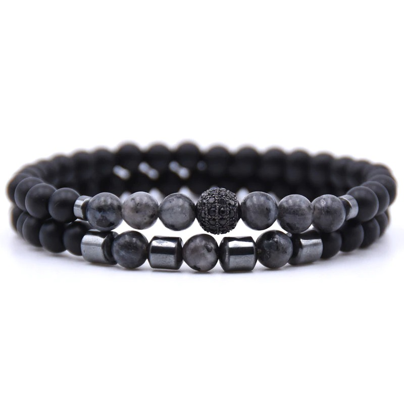 Natural Stone Beads Bracelet 2pcs/set / Paired Bracelets for and