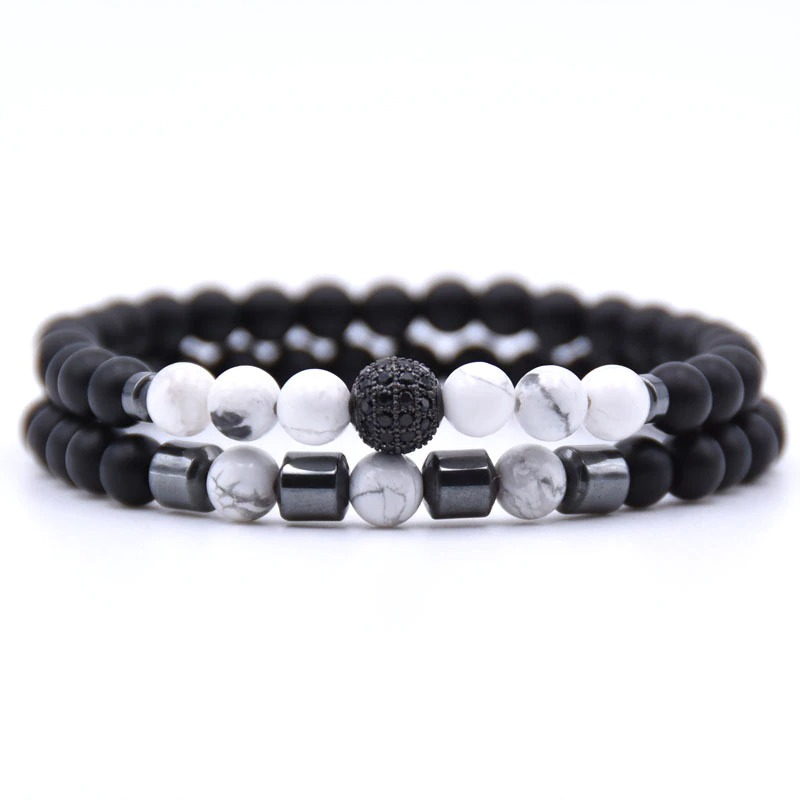 Natural Stone Beads Bracelet 2pcs/set / Paired Bracelets for and