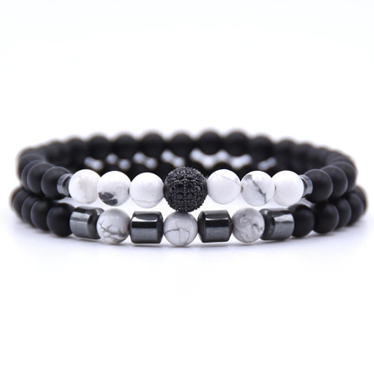 Natural Stone Beads Bracelet 2pcs/set / Paired Bracelets for and