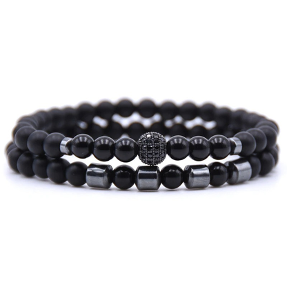 Natural Stone Beads Bracelet 2pcs/set / Paired Bracelets for and