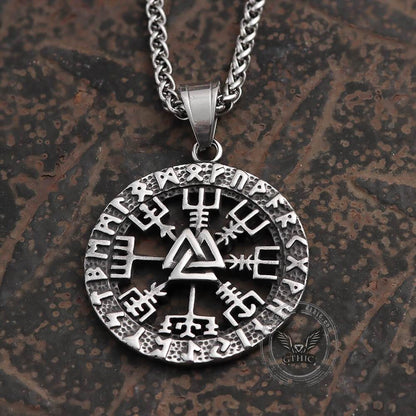 Triangle Valknut Compass Stainless Steel Viking Pendant