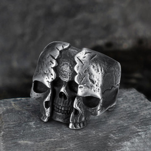 Two-face Stainless Steel Skull Ring