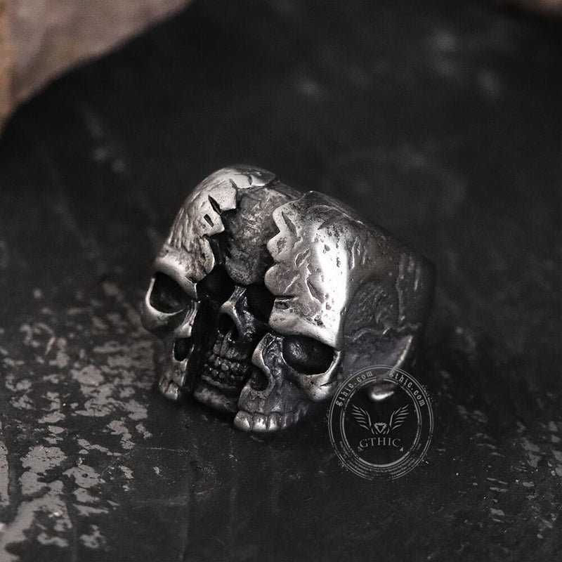 Two-face Stainless Steel Skull Ring