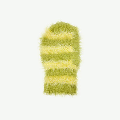 Two-tone Striped Knitted Balaclava Hat