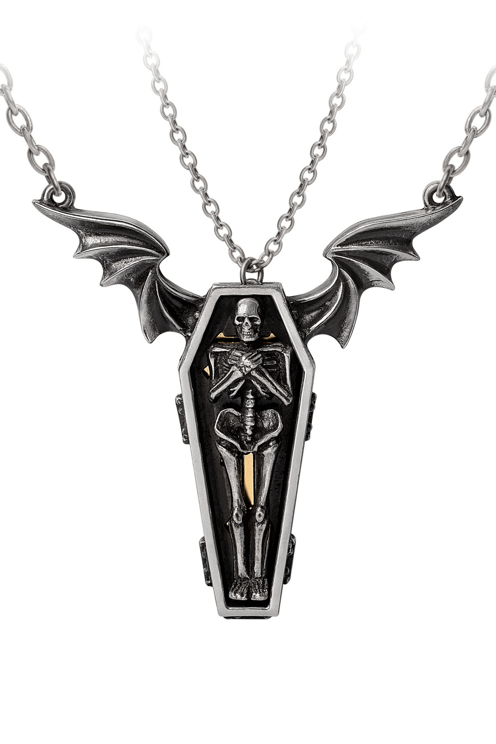 Undying Homage Skeleton and Coffin Couples Necklace