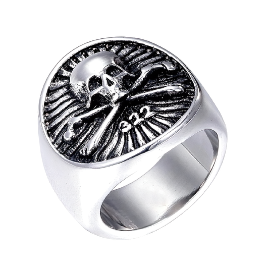 Unique Skull Pirate Ring / Gold Silver Color Stainless Steel Jewellery / Skeleton Gothic Rings