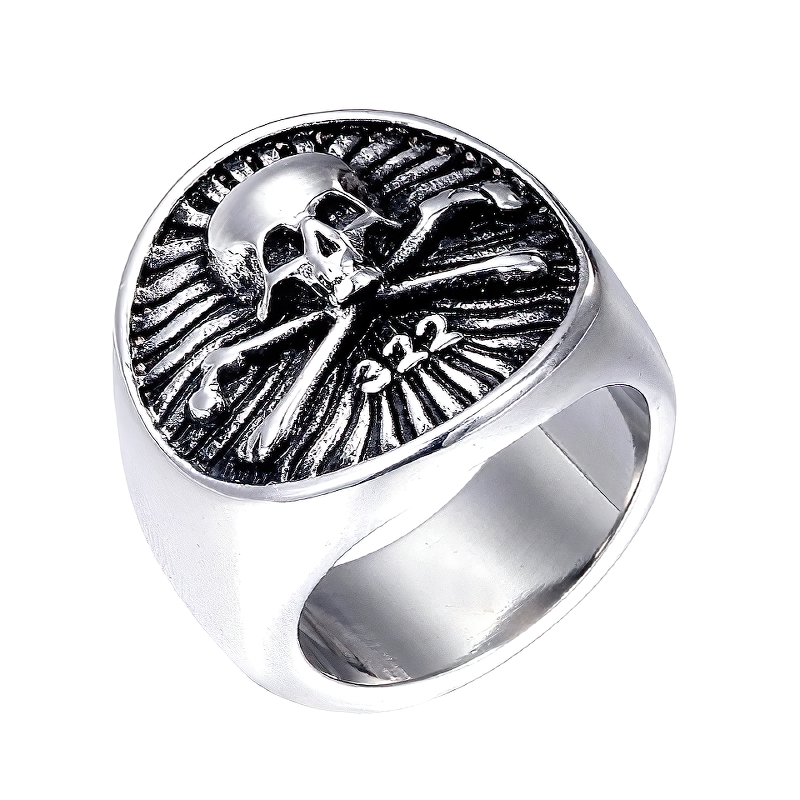 Unique Skull Pirate Ring / Gold Silver Color Stainless Steel Jewellery / Skeleton Gothic Rings