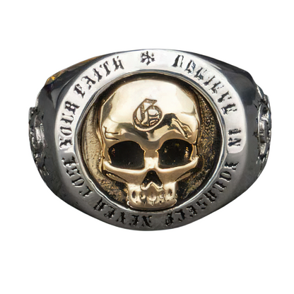 Gothic Ring of Skull Symbol / Alternative Jewelry of 925 Sterling Silver