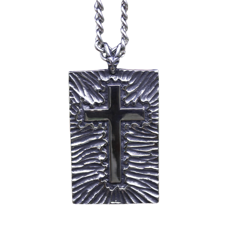 Pendant of Death With Cross Skeleton and Skull / Jewelry Stainless Steel