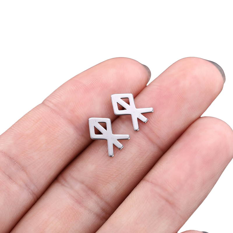 Stainless Steel Jewelry / Silver Earrings / Gothic Style Earrings