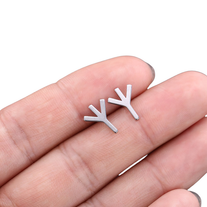 Stainless Steel Jewelry / Silver Earrings / Gothic Style Earrings
