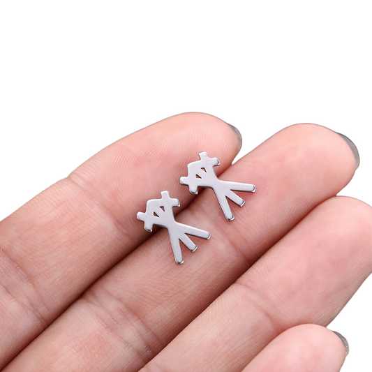 Stainless Steel Jewelry / Silver Earrings / Gothic Style Earrings