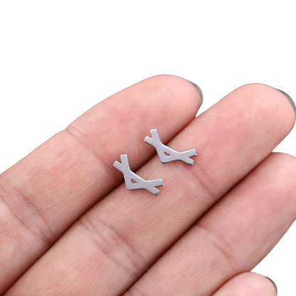 Stainless Steel Jewelry / Silver Earrings / Gothic Style Earrings