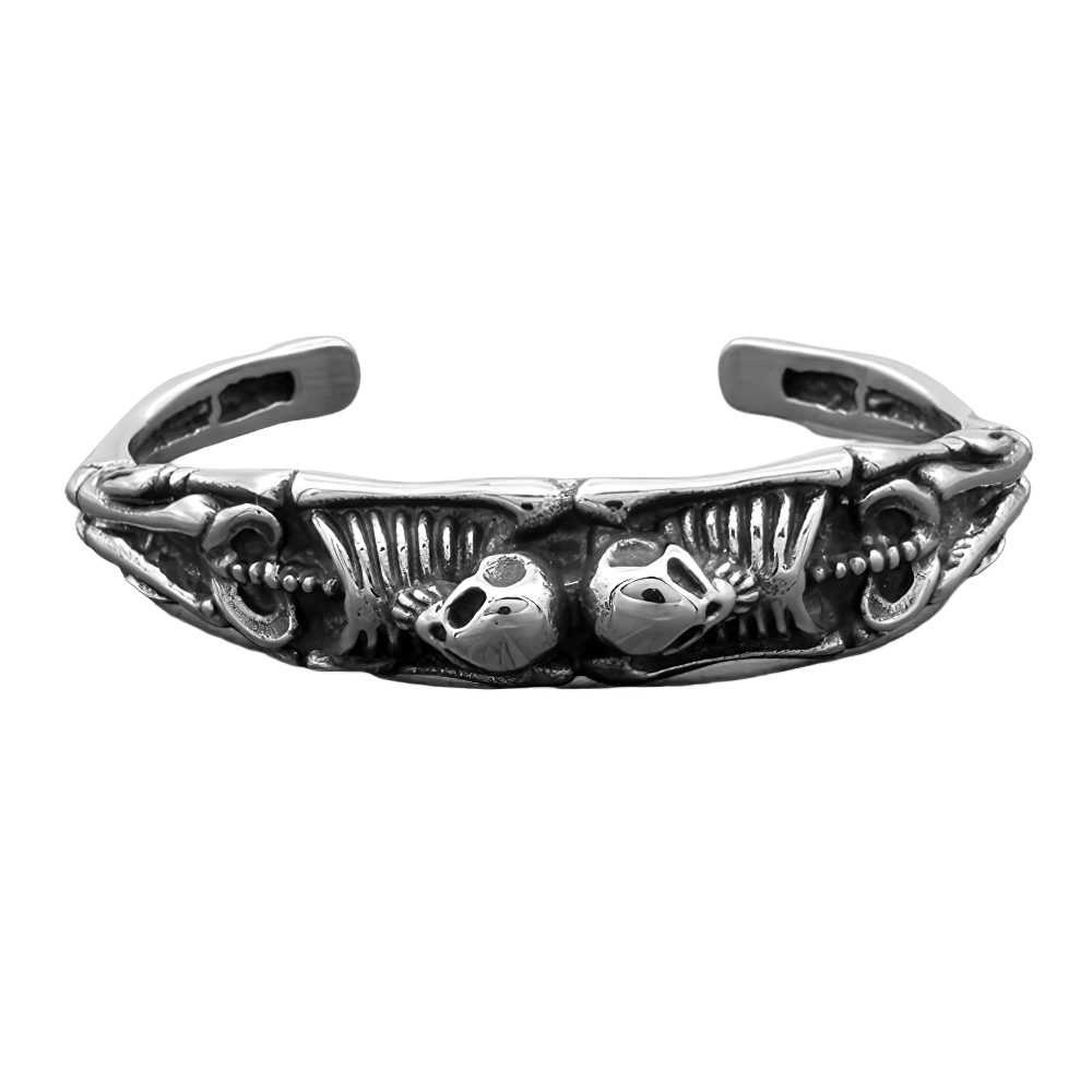Stainless Steel Jewelry / Skeleton Bracelet / Punk Style Skull Bracelet