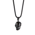 Stainless Steel Skull Necklace / Biker Rock Style Pendant and Chain