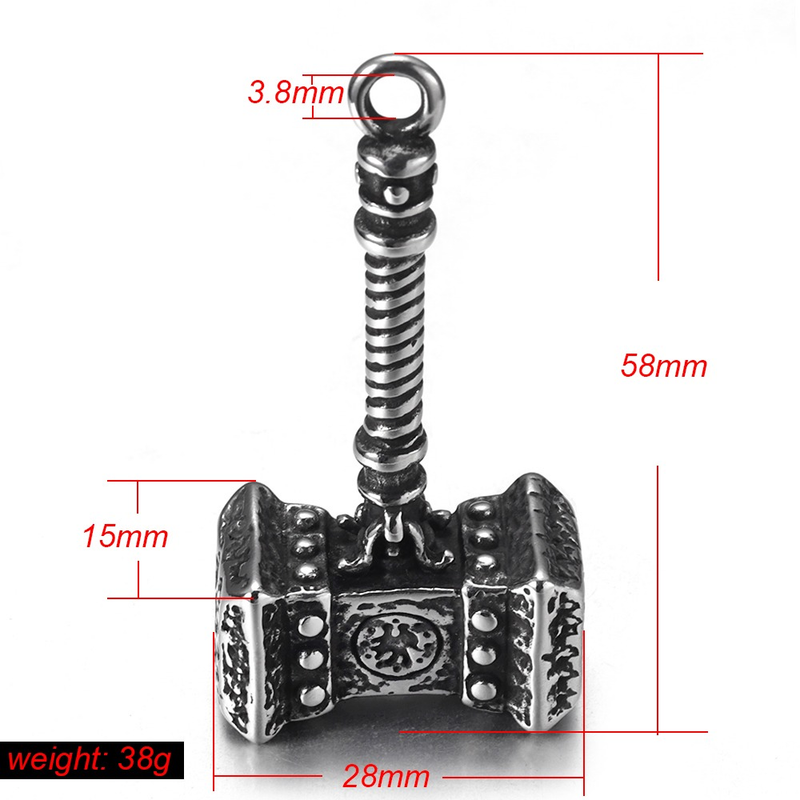 Viking Pendant / Nordic Jewelry Mjolnir Thor's / Amulet Stainless Steel Hammer