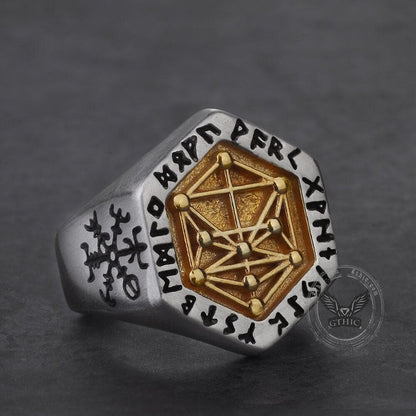 Vegvisir Totem Sterling Silver Viking Ring