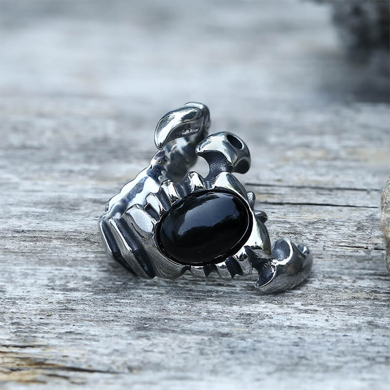 Venomous Scorpion Cz Stainless Steel Animal Ring