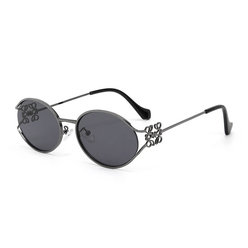 Versatile Metal Oval Bow Pc Sunglasses