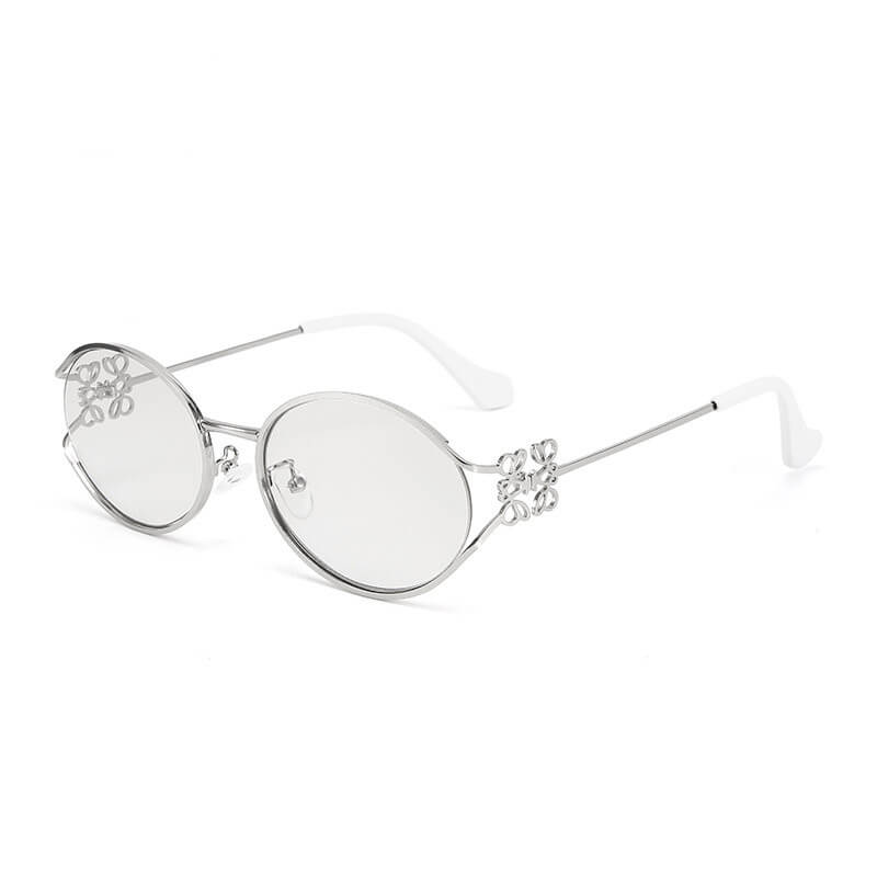 Versatile Metal Oval Bow Pc Sunglasses