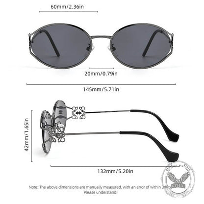 Versatile Metal Oval Bow Pc Sunglasses