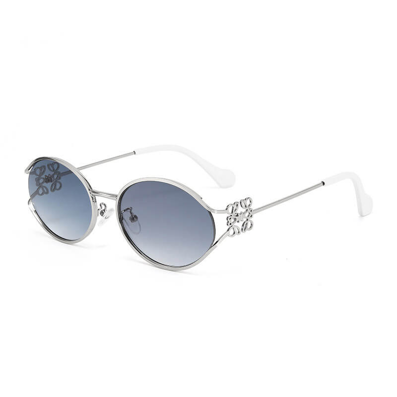 Versatile Metal Oval Bow Pc Sunglasses