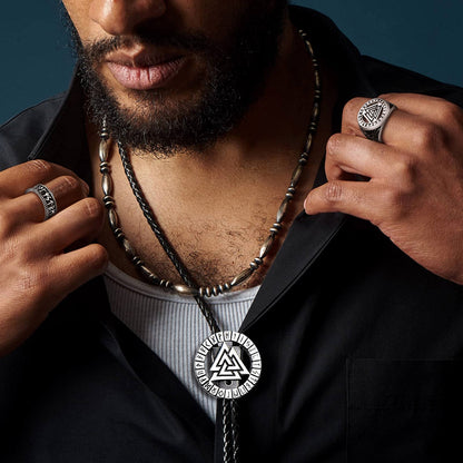 Viking Valknut Bolo Tie for