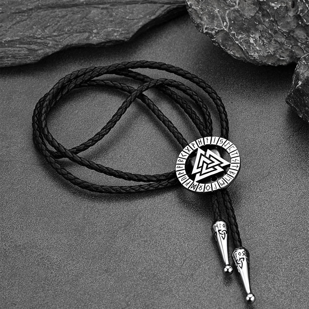 Viking Valknut Bolo Tie for