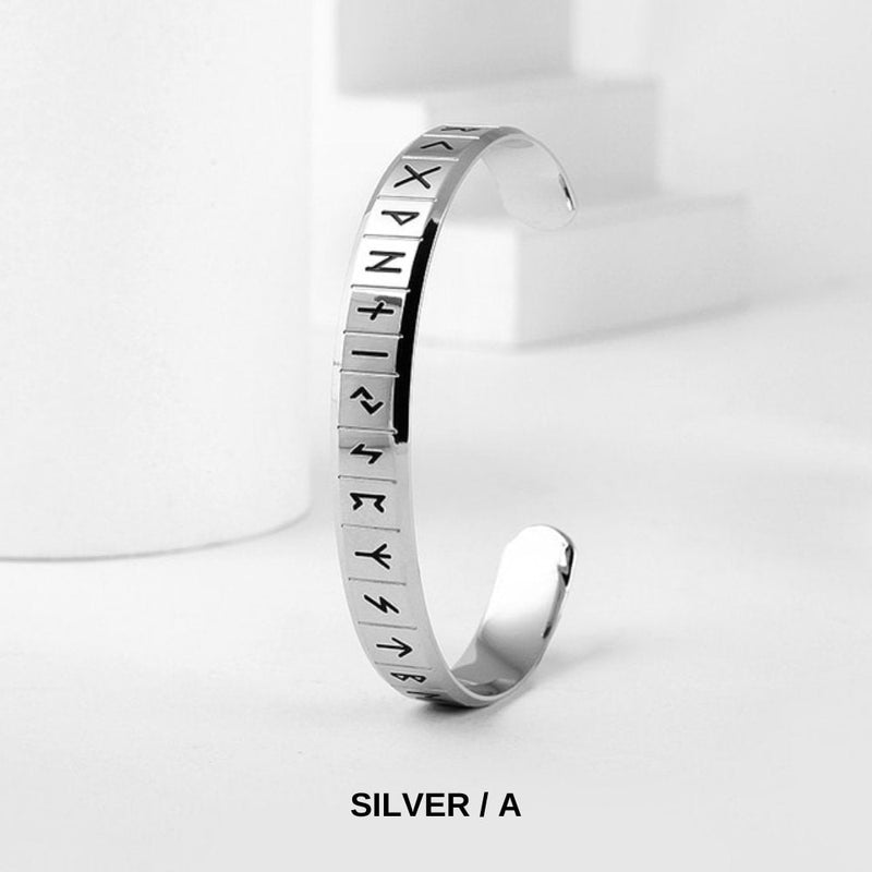 Viking Runes Open Cuff Bracelet