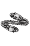 Viking Skull Torque Battle Ring in Pewter With Skull Ends