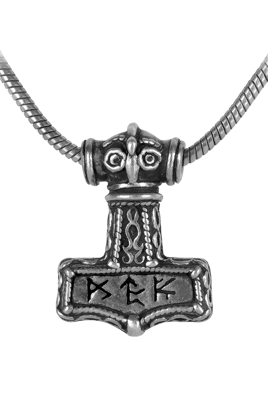 Viking Thor's Hammer Pendant With Bindrune Design