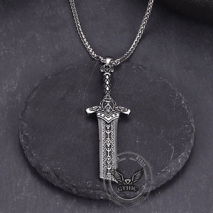 Viking Broken Sword Stainless Steel Amulet Pendant