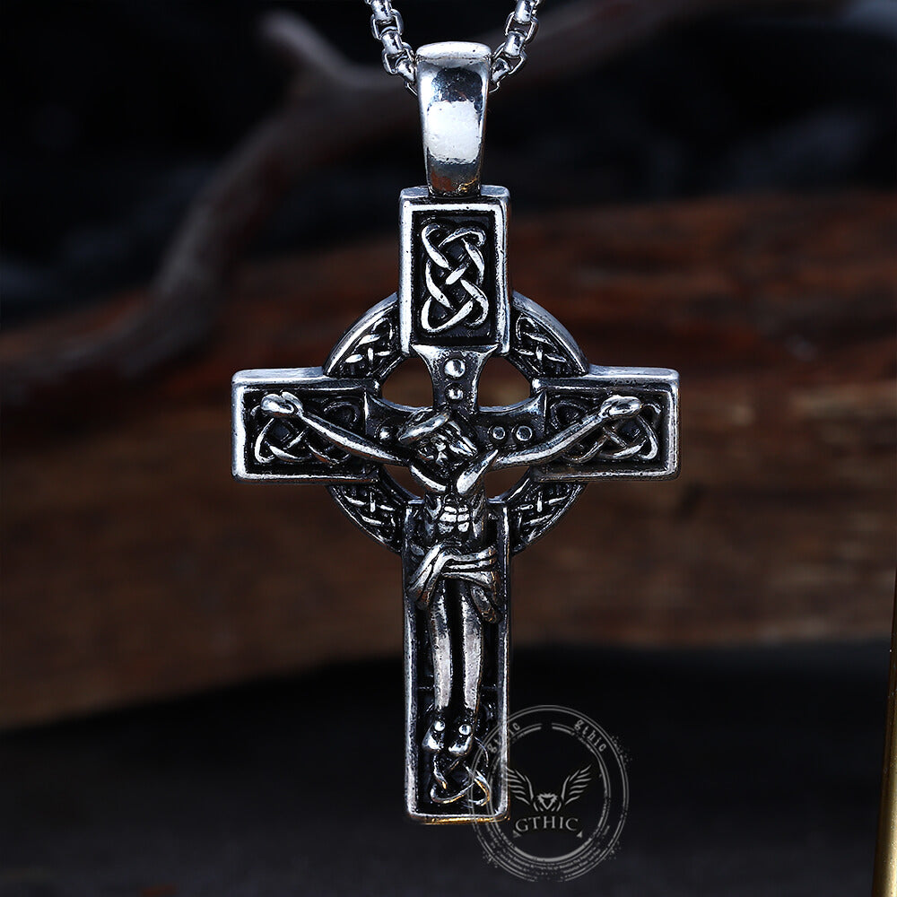 Viking Celtic Cross Copper Crucifixion Pendant