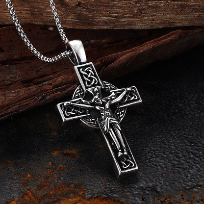 Viking Celtic Cross Copper Crucifixion Pendant