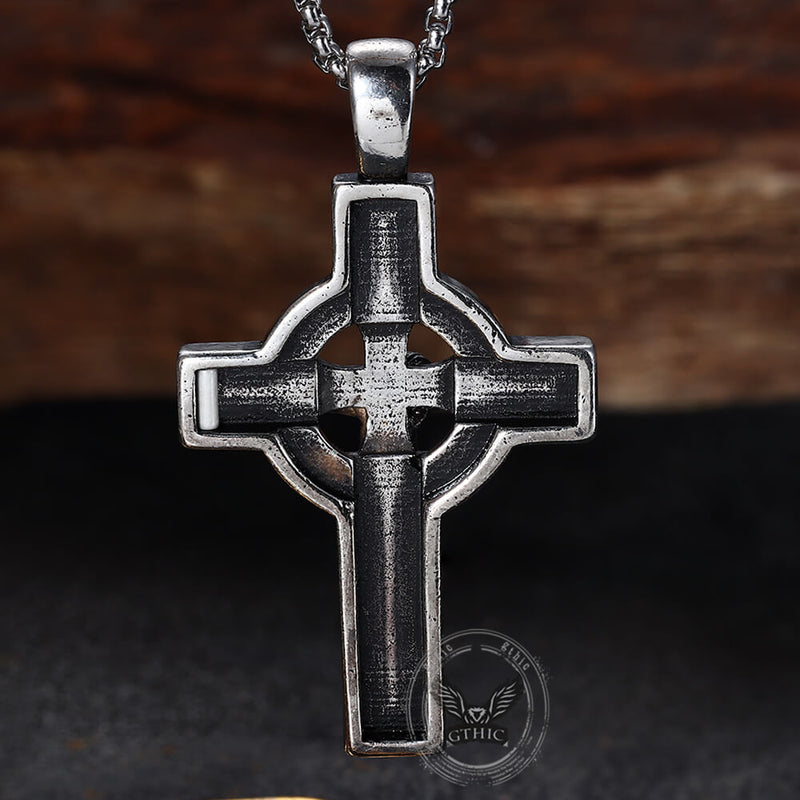 Viking Celtic Cross Copper Crucifixion Pendant