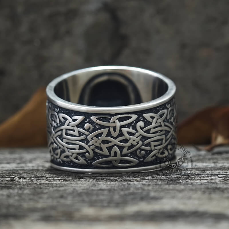 Viking Celtic Knot Warrior Sterling Silver Ring