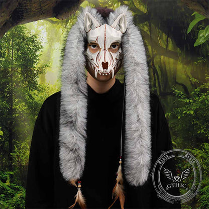 Viking Fox Long Ear Plush Cosplay Animal Mask