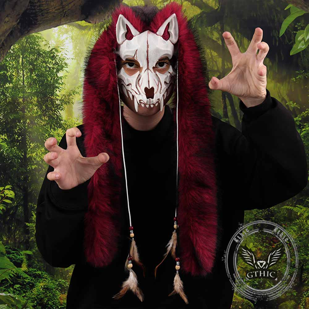 Viking Fox Long Ear Plush Cosplay Animal Mask