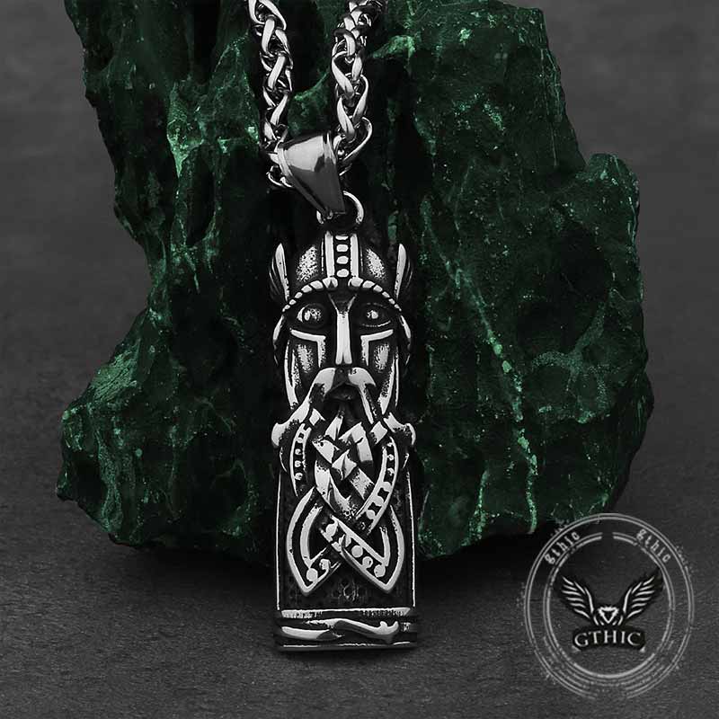 Viking Odin Portrait Warrior Stainless Steel Pendant