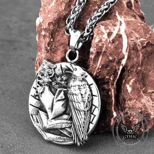 Viking Odin Raven ‌vegvisir Stainless Steel Pendant