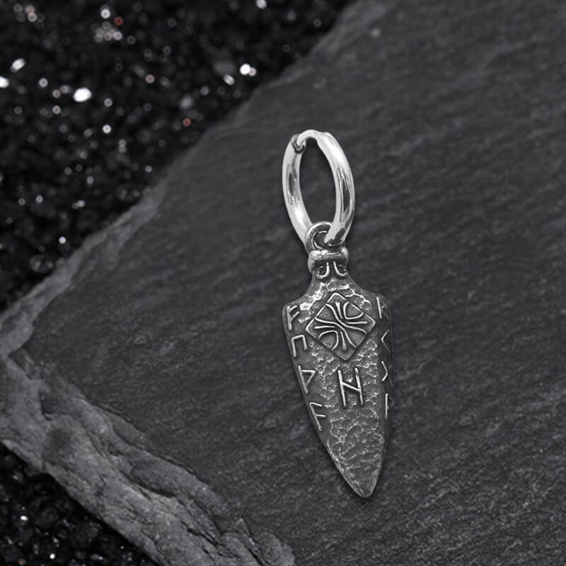 Viking Runes Arrow Stainless Steel Earrings