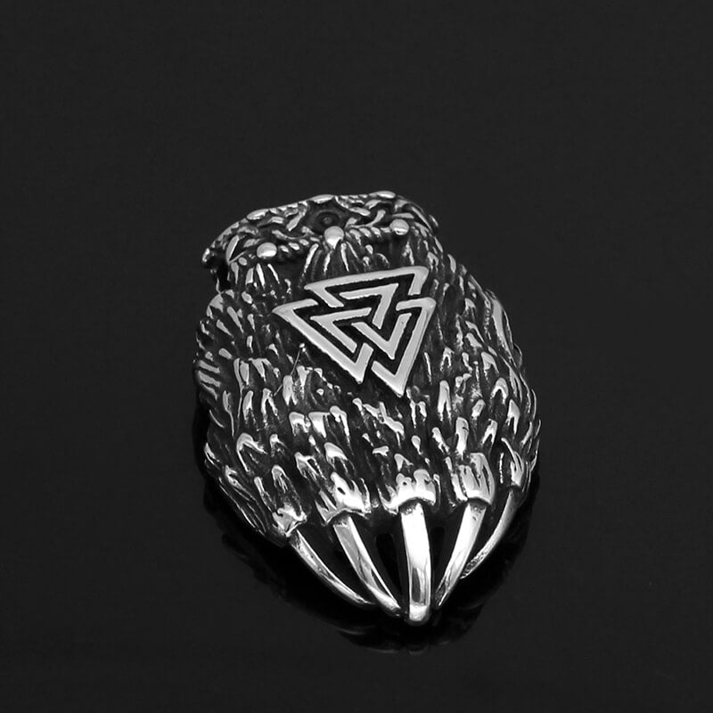 Viking Triangle Rune Bear Paw Stainless Steel Pendant
