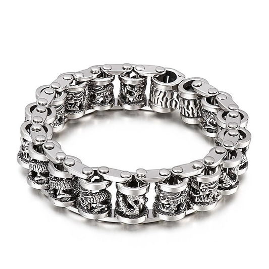 Ancient Dragon Totem Bracelet / Stainless Steel Bracelet / Male Jewelry