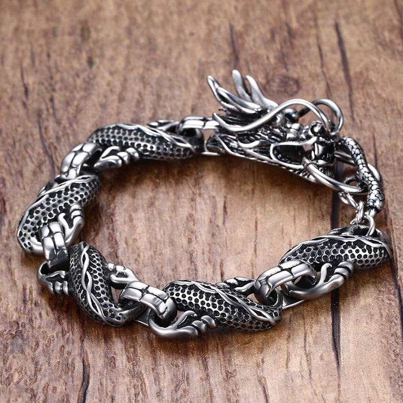 Dragon Bracelet / Stainless Steel Chain and Woman Jewelry