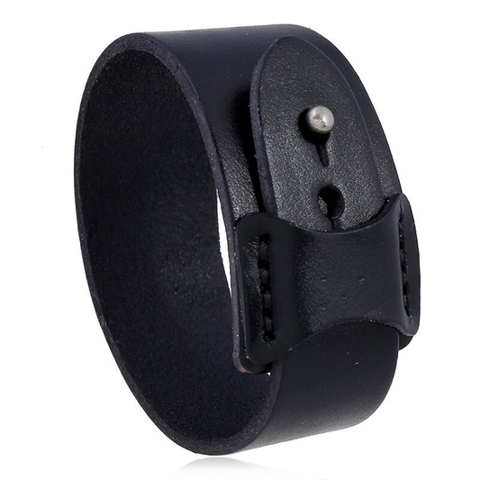 Genuine Leather Wide Cuff / Punk Adjustable Bracelet / Wristband